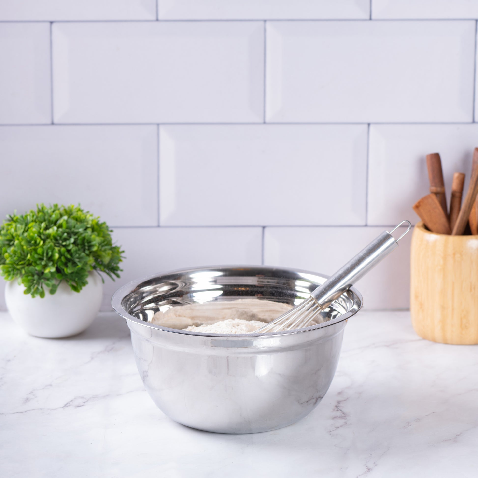 Silver-v | Stainless Steel Mixing & Serving Bowl | Set of 3 pcs Without lid