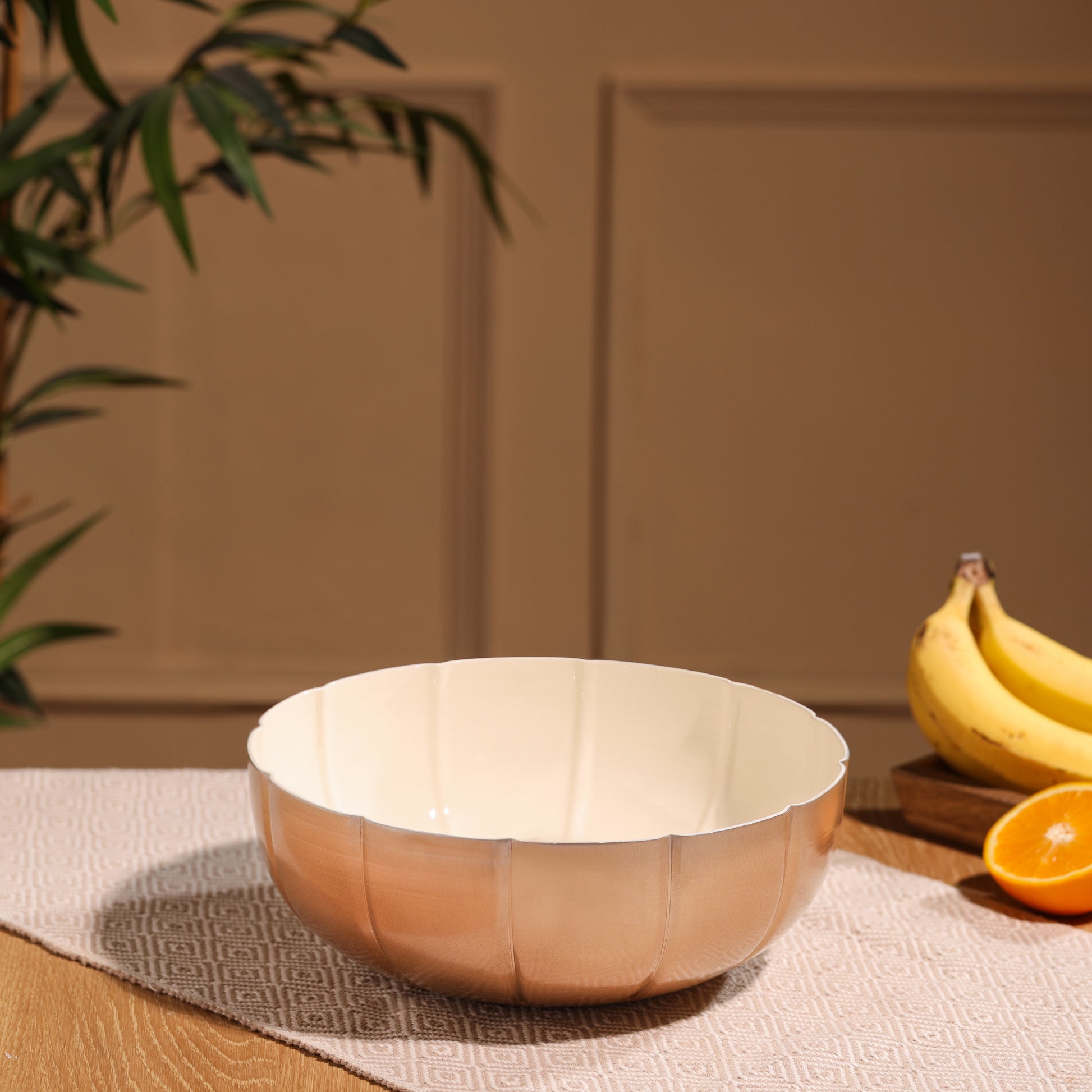 Cream-v | Stylish Fruit Bowl for Kitchen & Dining Table