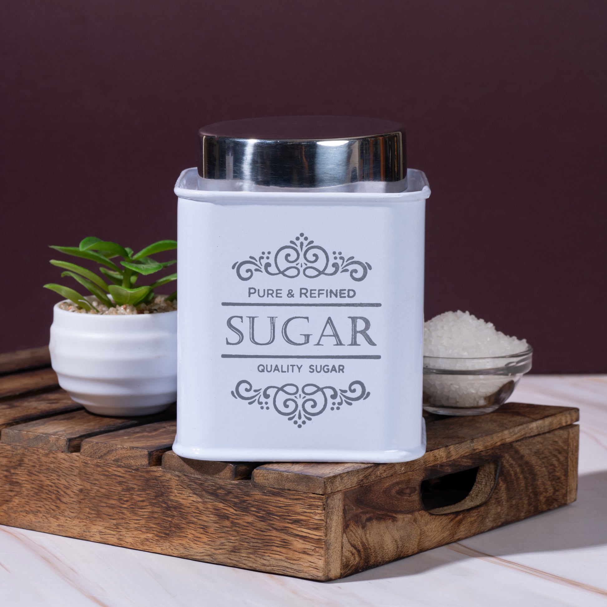 White-v | Artisanal Kitchen Storage Jars | Tea, Coffee and Sugar Containers Set of 3