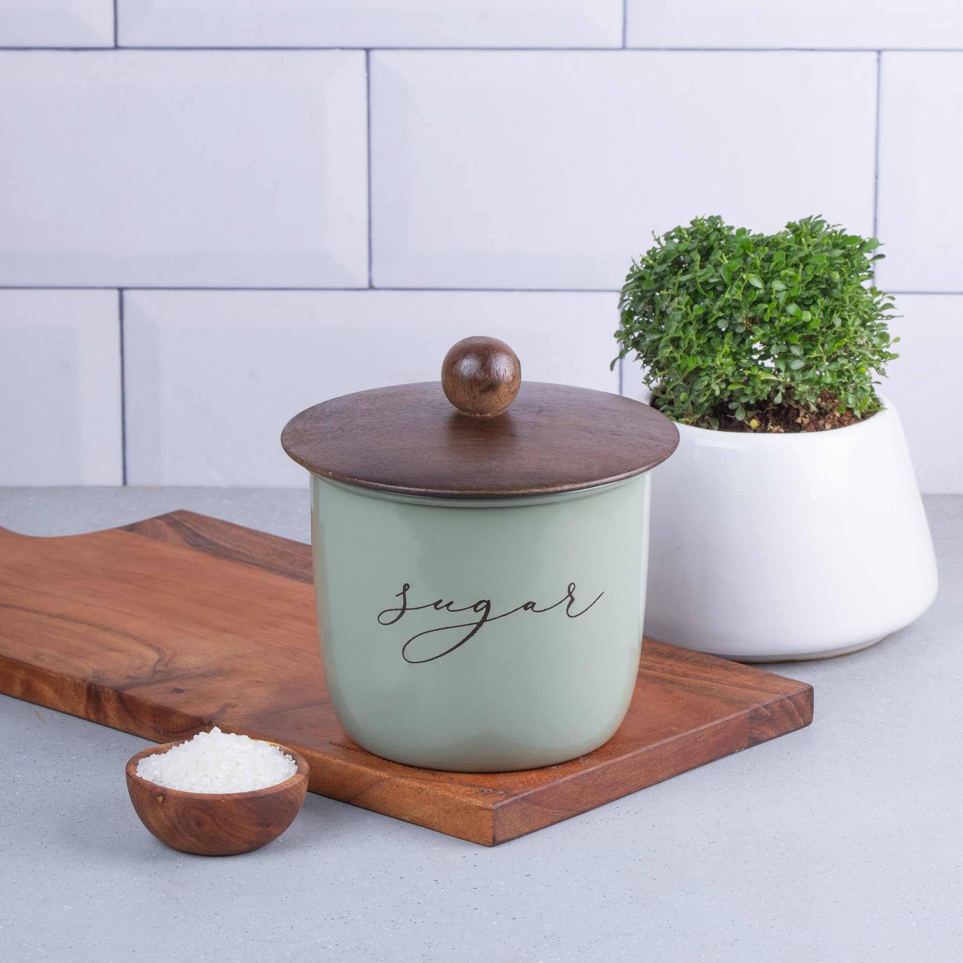 GREEN-v | Elegant Airtight Container Set | tea and sugar container set of 2