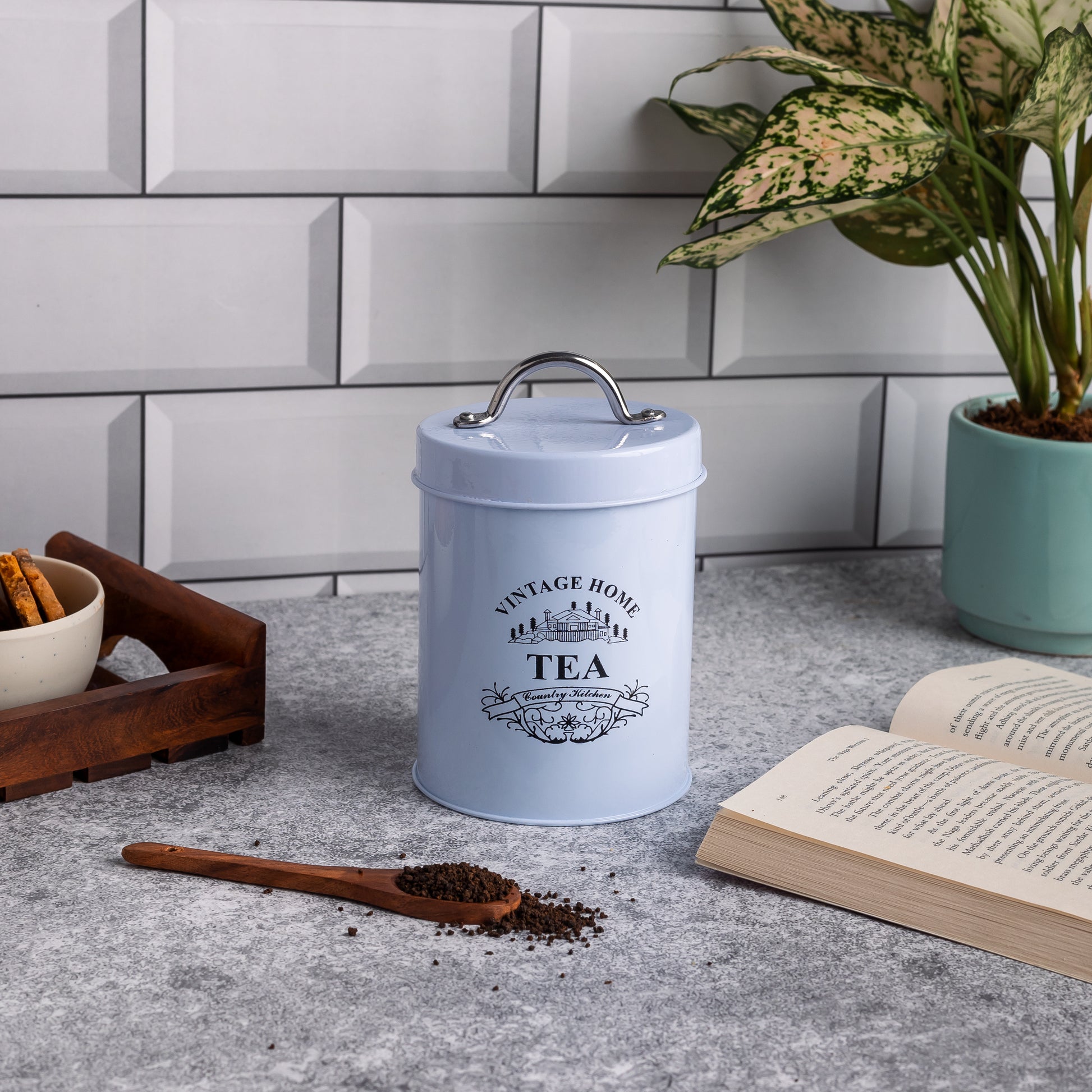 White-v | Round Classic Airtight Container Set |Sugar Tea Coffee Container Set of 3