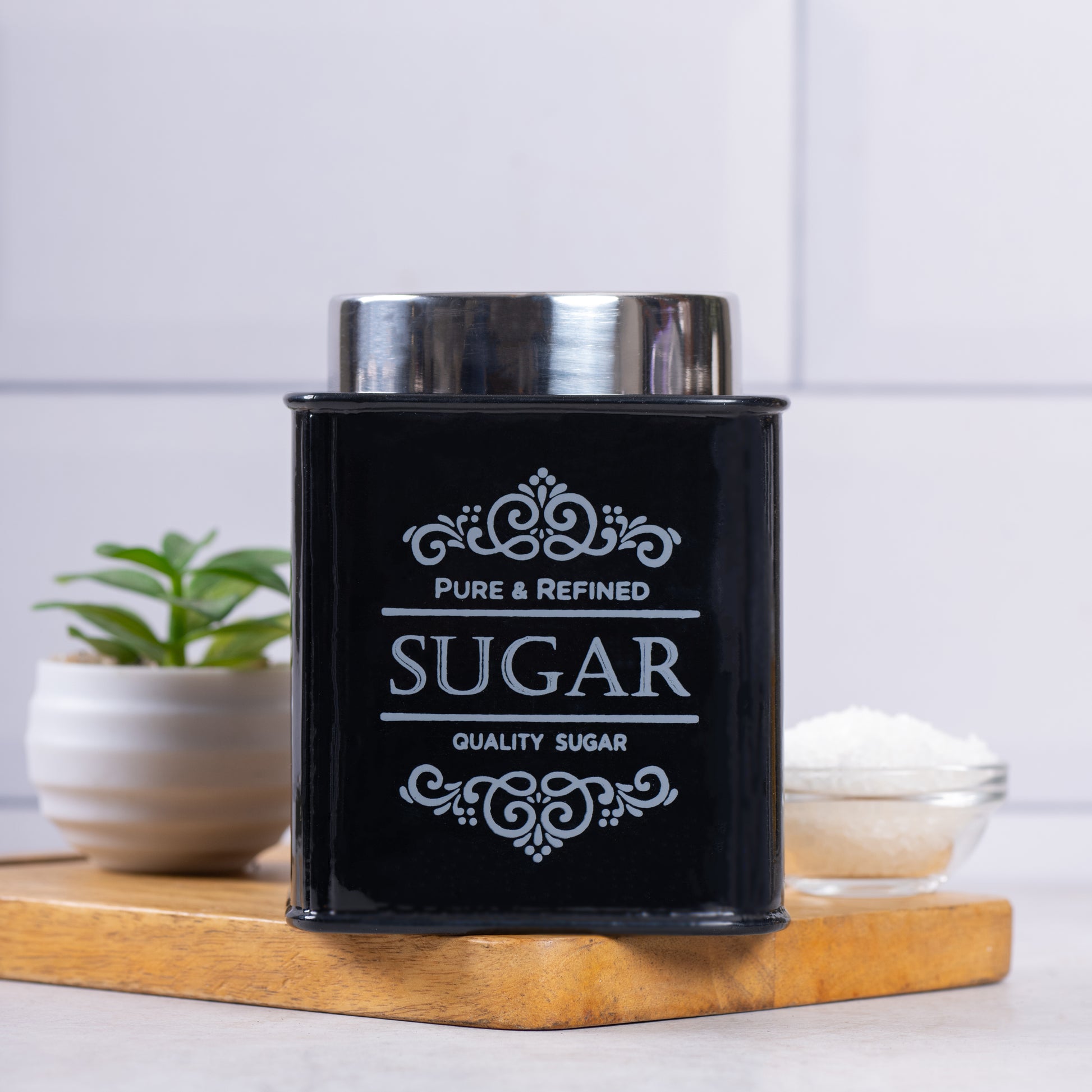 Black-v | Artisanal Kitchen Storage Jars | Tea, Coffee and Sugar Containers Set of 3