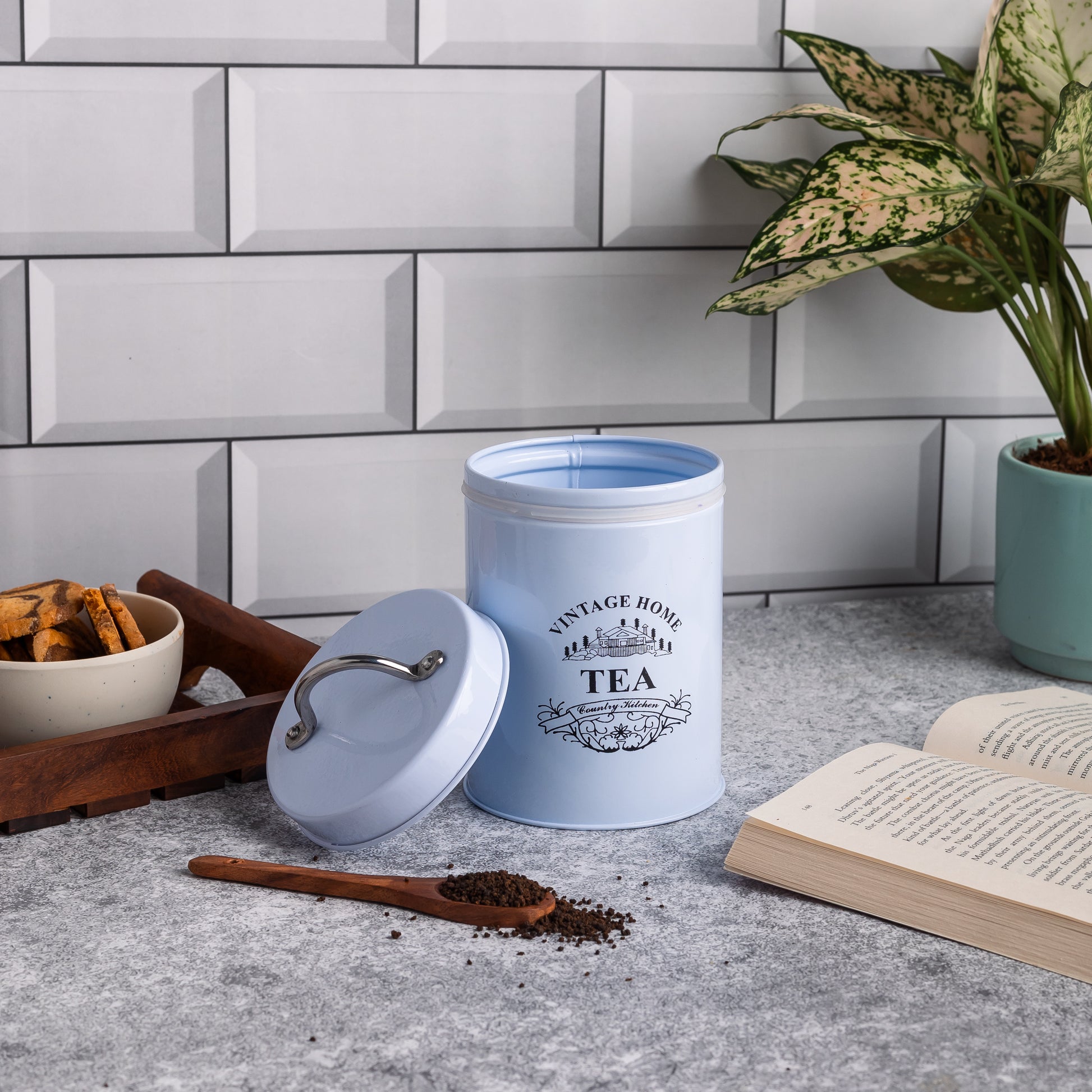 White-v | Round Classic Airtight Container Set |Sugar Tea Coffee Container Set of 3