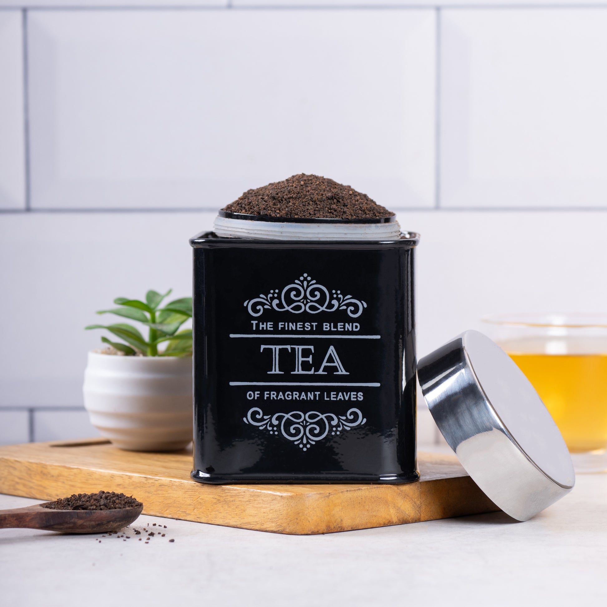 Black-v | Artisanal Kitchen Storage Jars | Tea, Coffee and Sugar Containers Set of 3