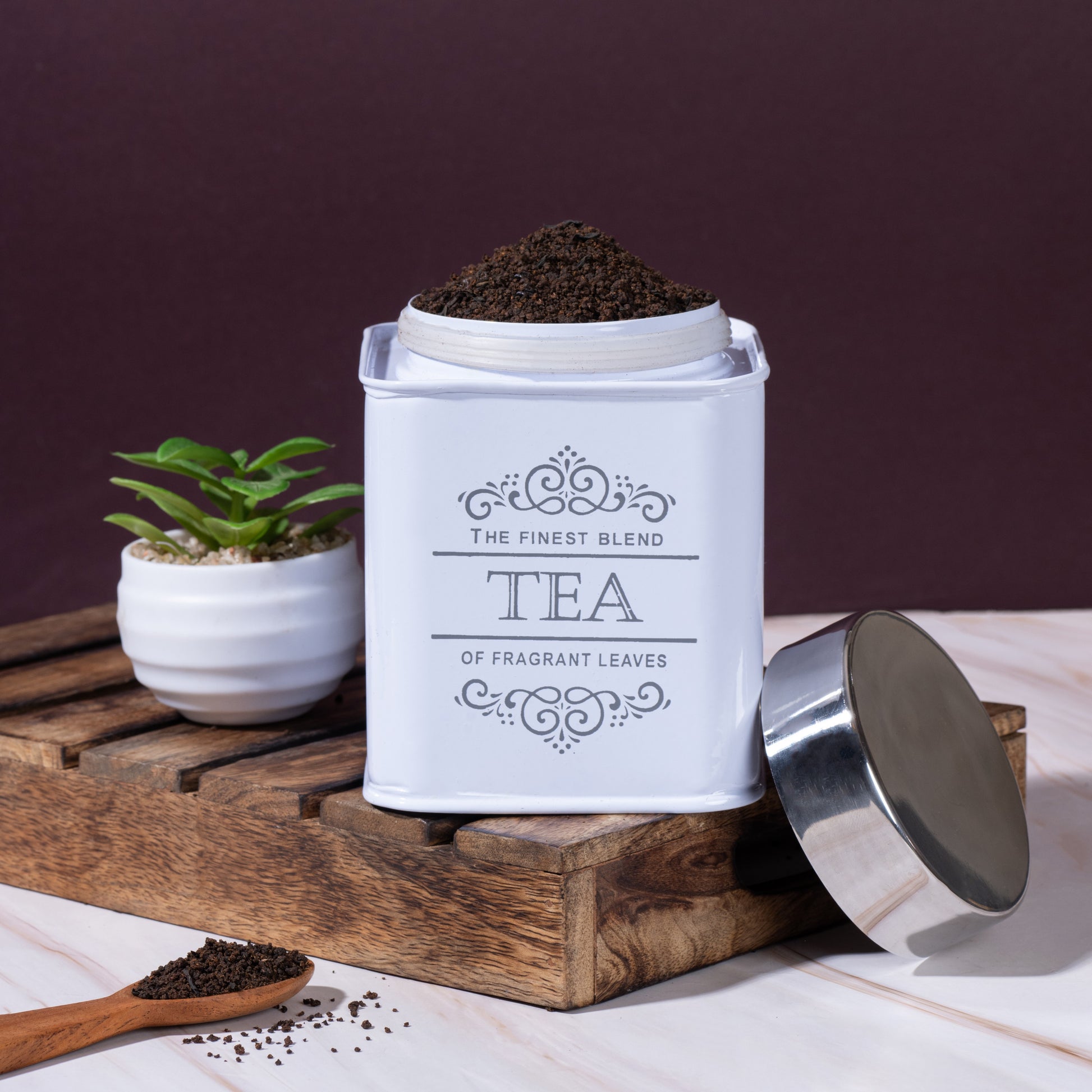 White-v | Artisanal Kitchen Storage Jars | Tea, Coffee and Sugar Containers Set of 3