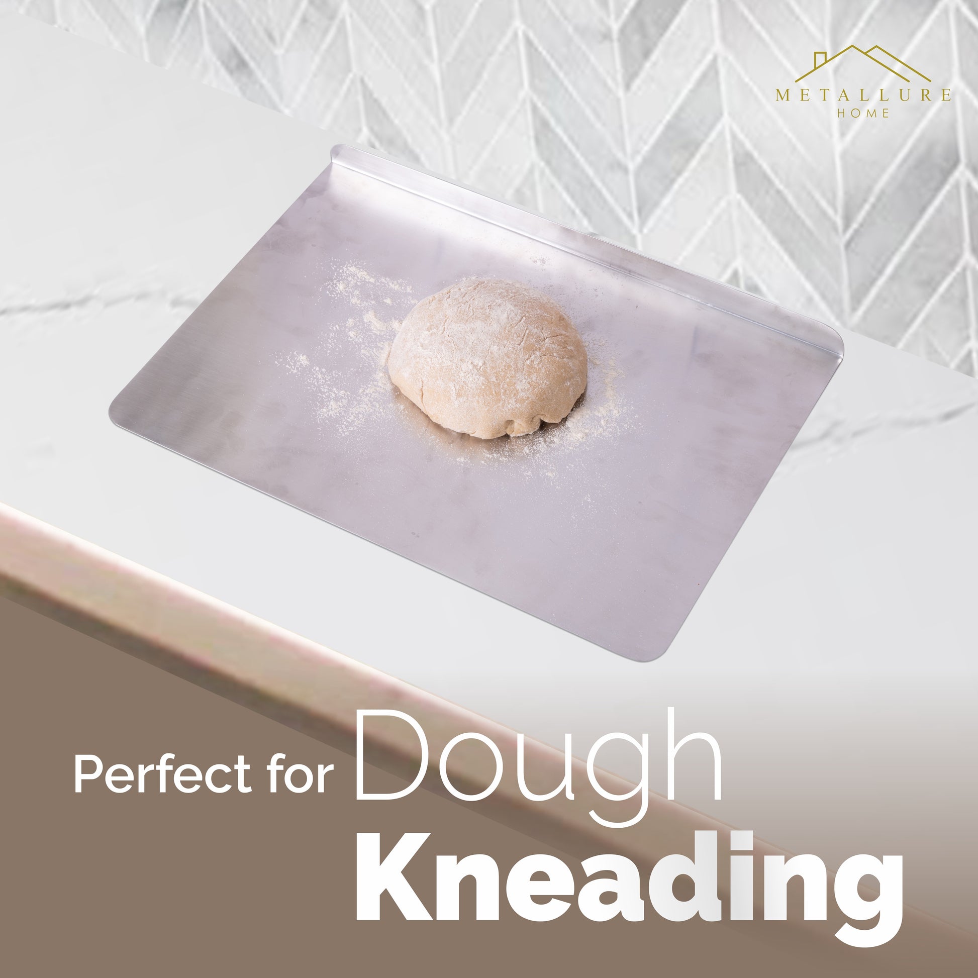 Large-v | Countertop Chopping Board, Stainless Steel Cutting Board for Kitchen