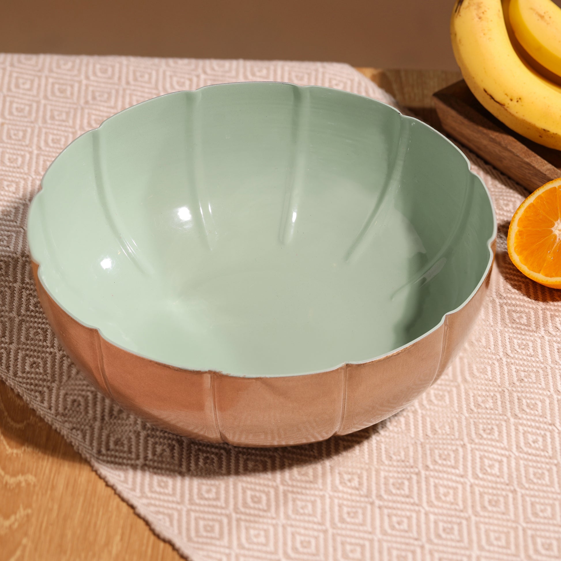 light green-v | Stylish Fruit Bowl for Kitchen & Dining Table