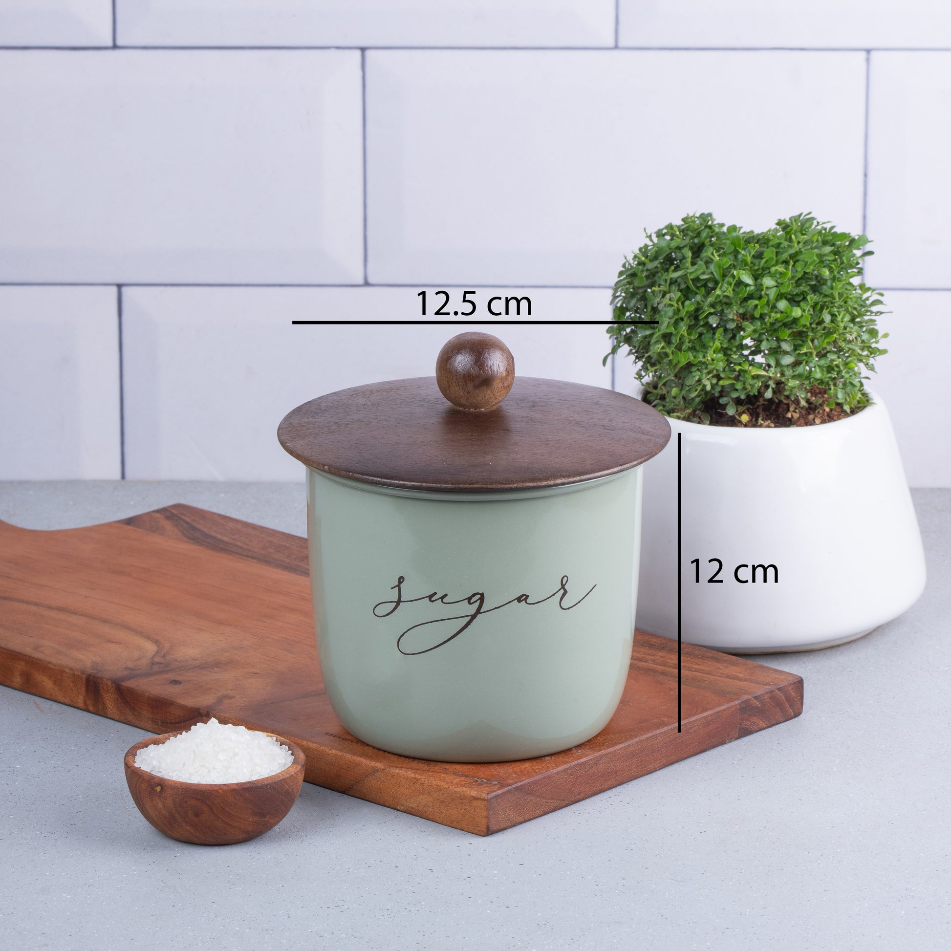 GREEN-v | Elegant Airtight Container Set | tea and sugar container set of 2