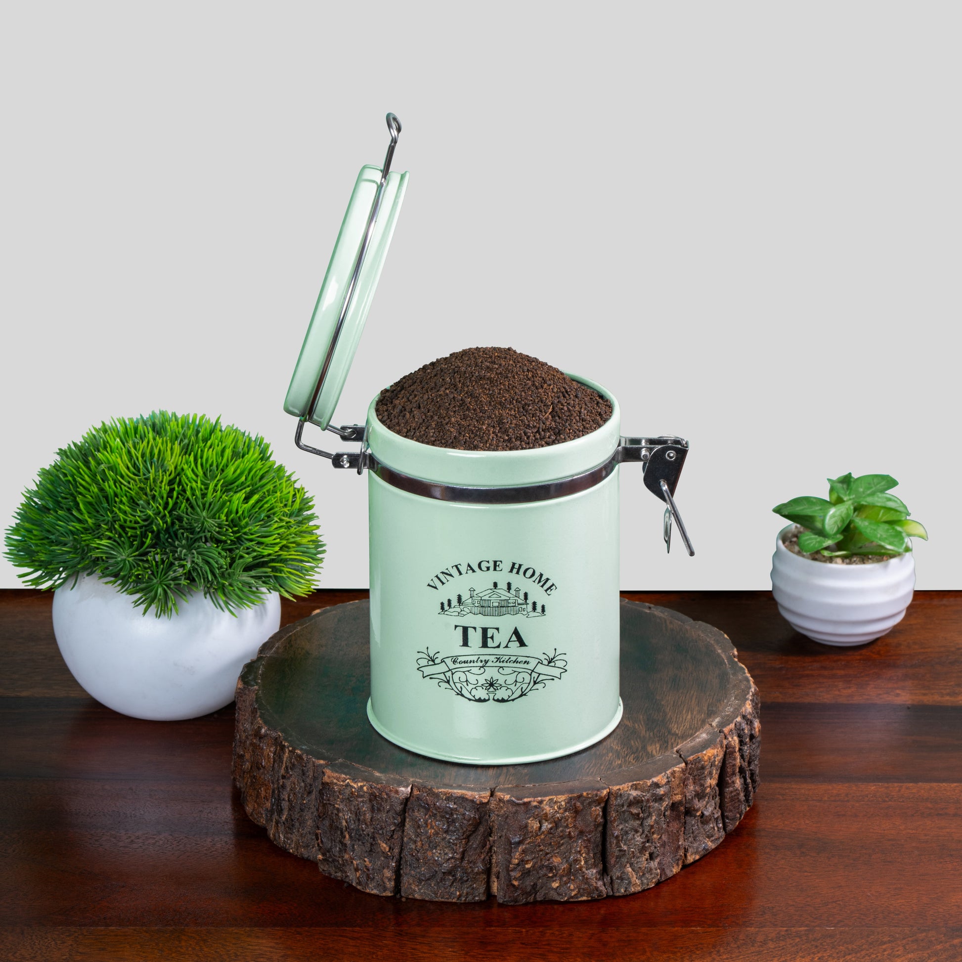 light green-v | Clip-Lock Round Classic Tea Sugar Container Set of 2