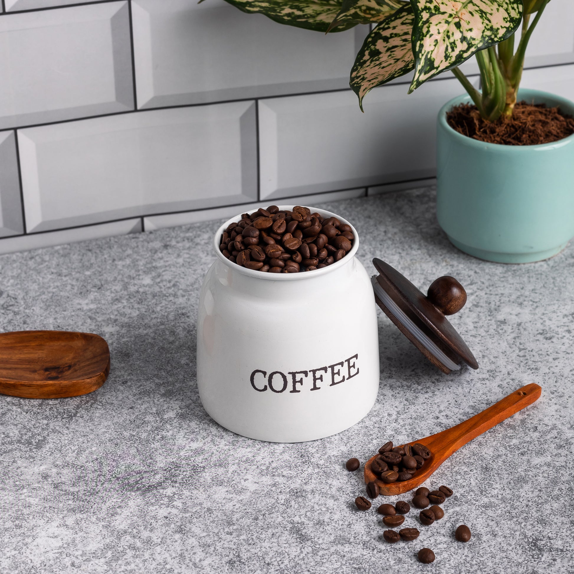 WHITE-v | Modern Kitchen Set | Air Tight Containers for Kitchen Storage | Sugar Tea Coffee Container Set of 3