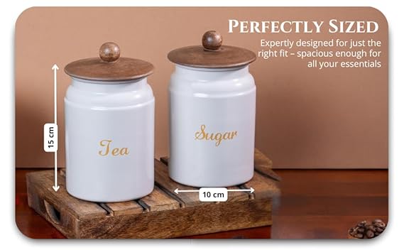 Pack of 2-v | Luxe Airtight Container Set | Tea & Sugar Container Set of 2