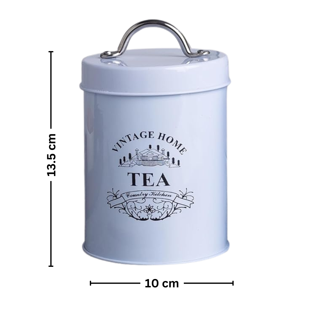 White-v | Round Classic Tea Sugar Container Set of 2