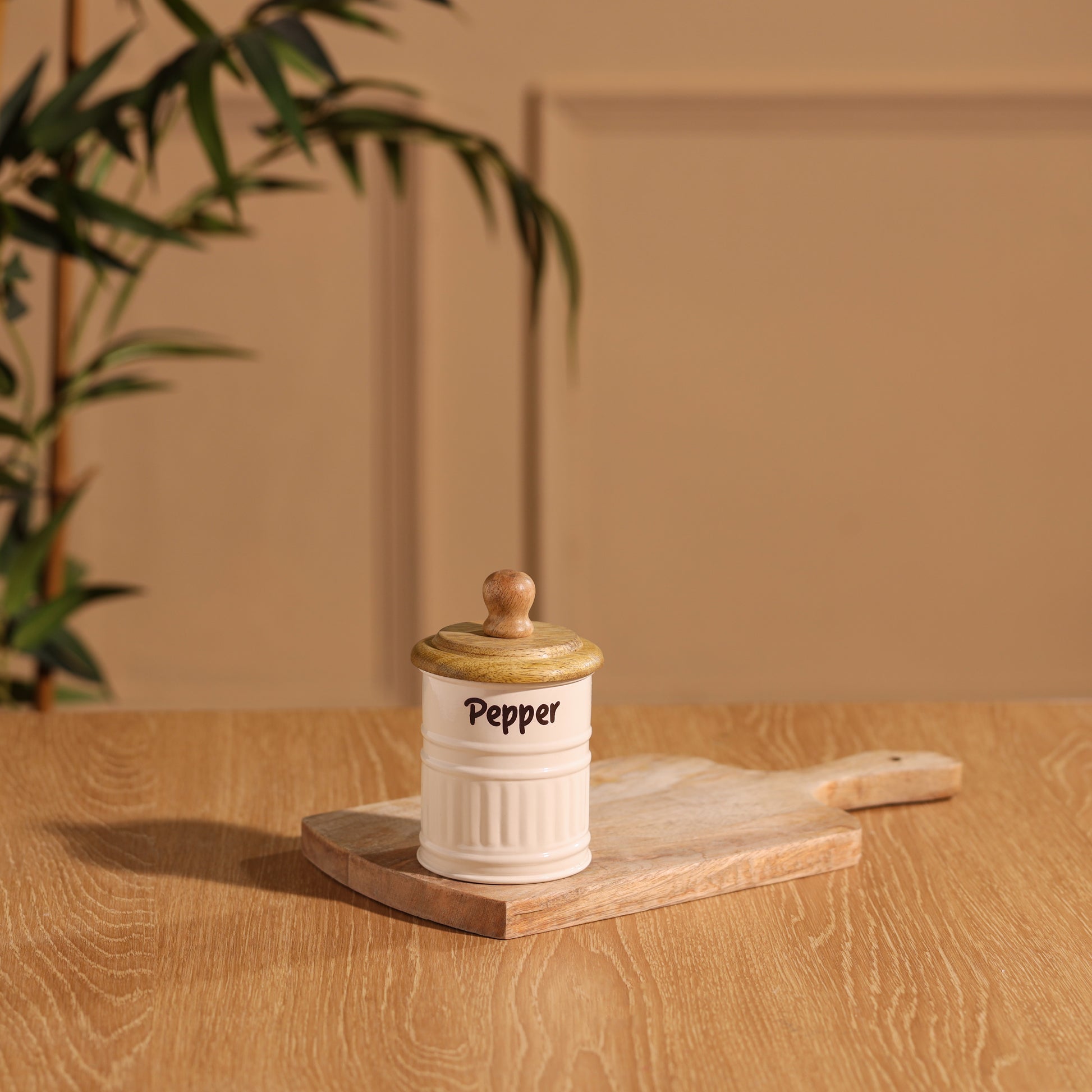 cream-v | Neo-Modern Spice Jars Set of 6 for Kitchen Daily Use