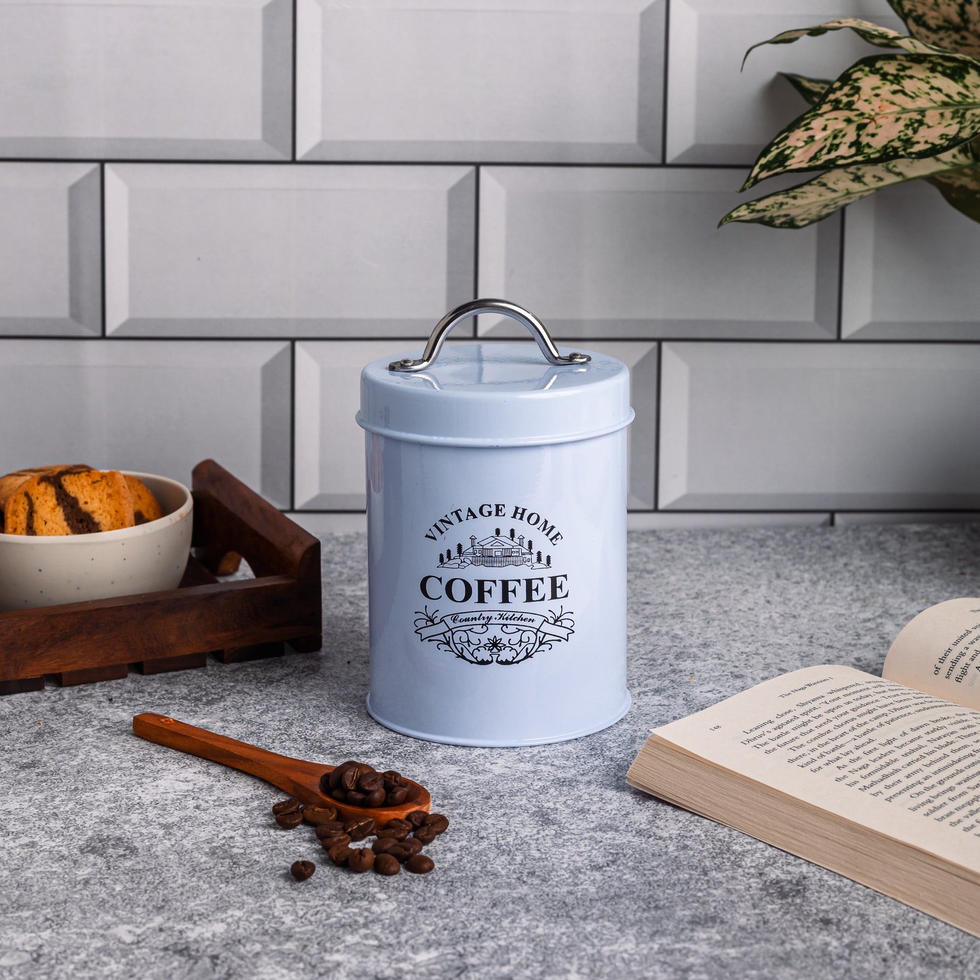 White-v | Round Classic Airtight Container Set |Sugar Tea Coffee Container Set of 3