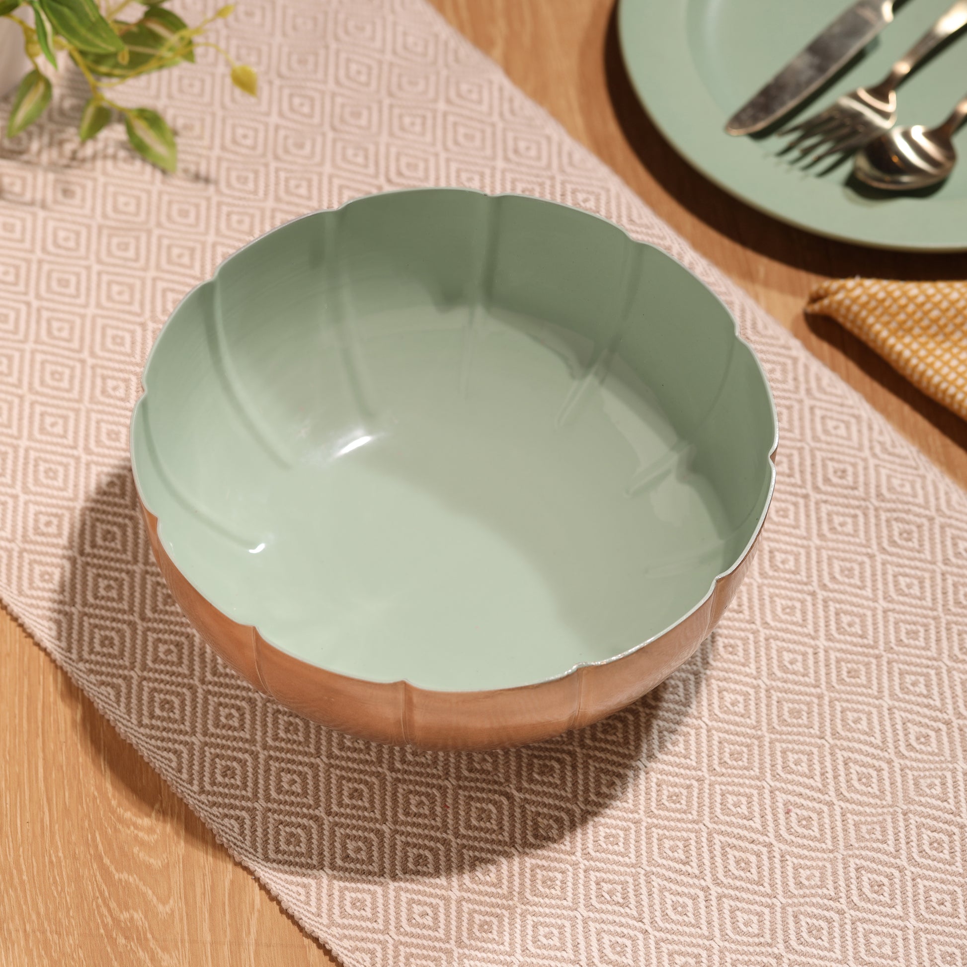 light green-v | Stylish Fruit Bowl for Kitchen & Dining Table