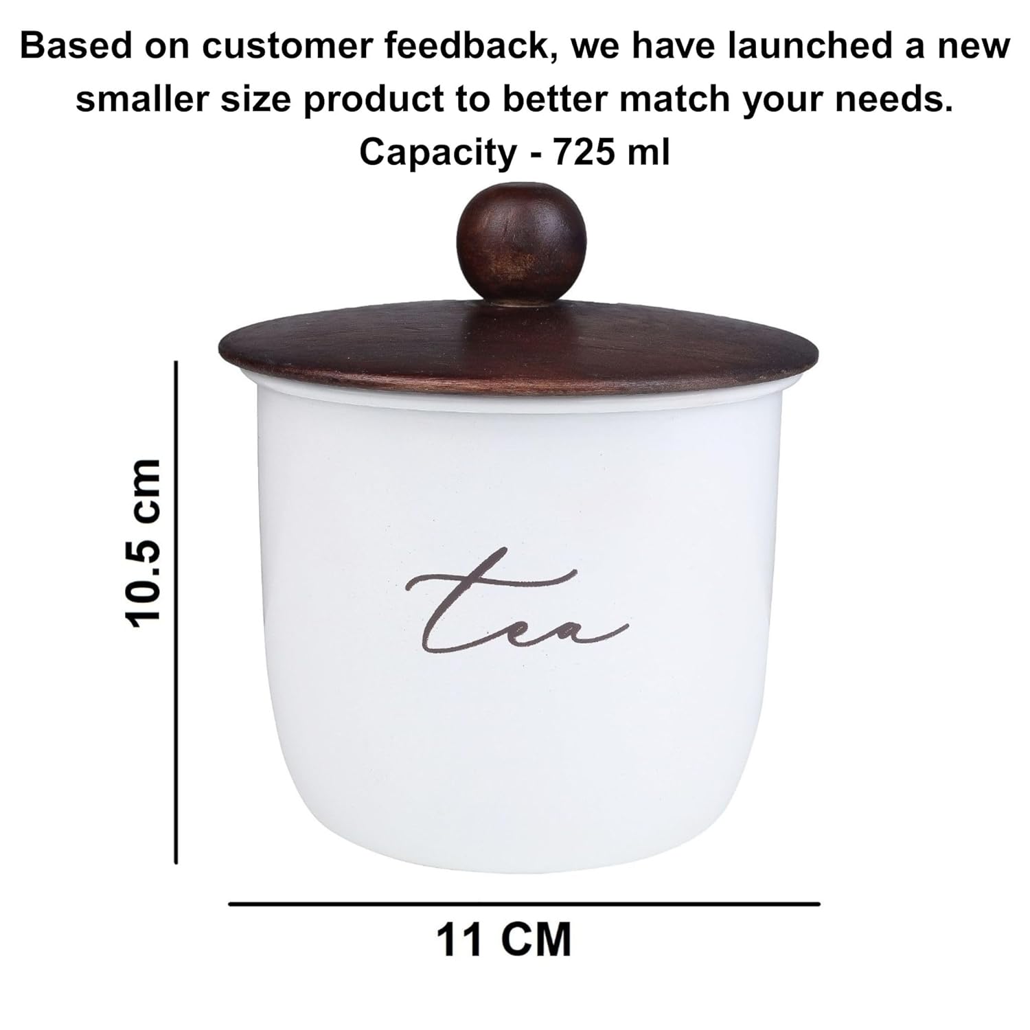 White-v | New Elegant Airtight (Small Size - 725 ml) Container Set | Sugar Tea Coffee Container Set of 3