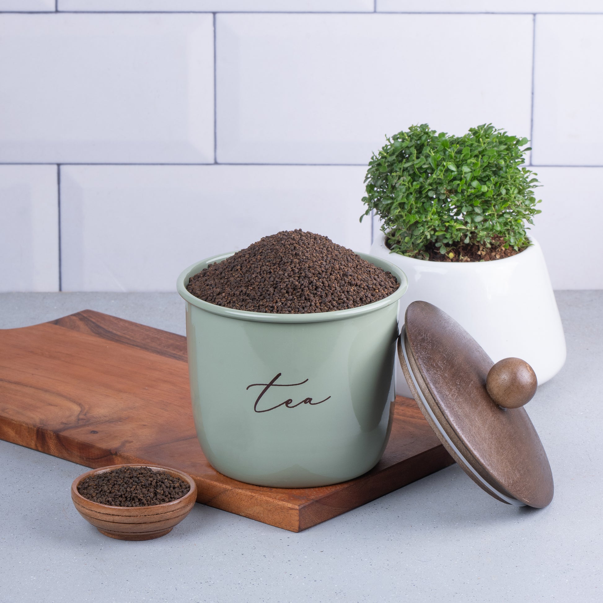 green-v | New Elegant Airtight (Small Size - 725 ml) Container Set | Sugar Tea Container Set of 2